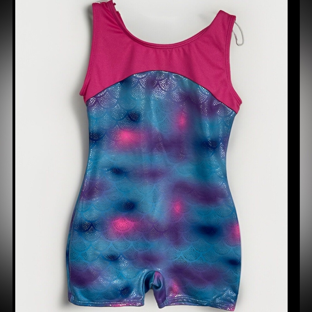 Girl’s Size 4/5 Pink & Blue Moret Kids Gymnastics Leotard
